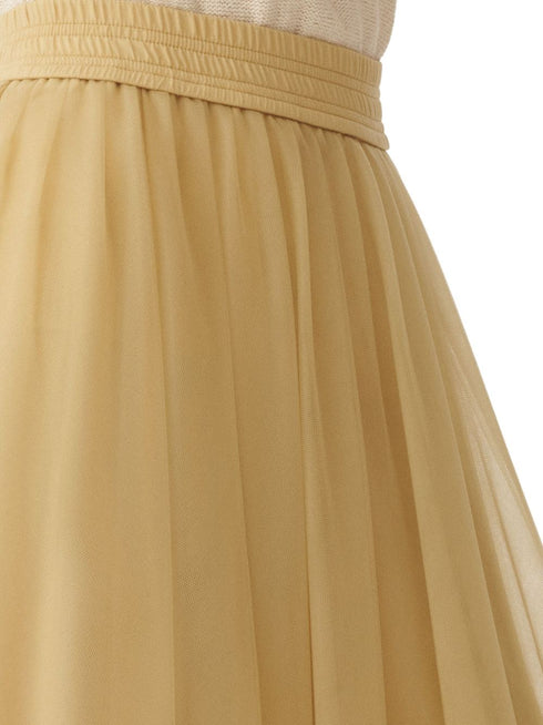 pleated midi skirt